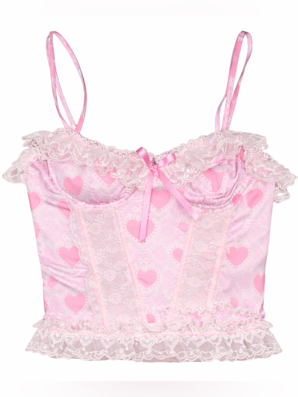 Dolls Kill Sugar Thrillz Kawaii Lace Cosplay Heart Corset & Gloves 💕